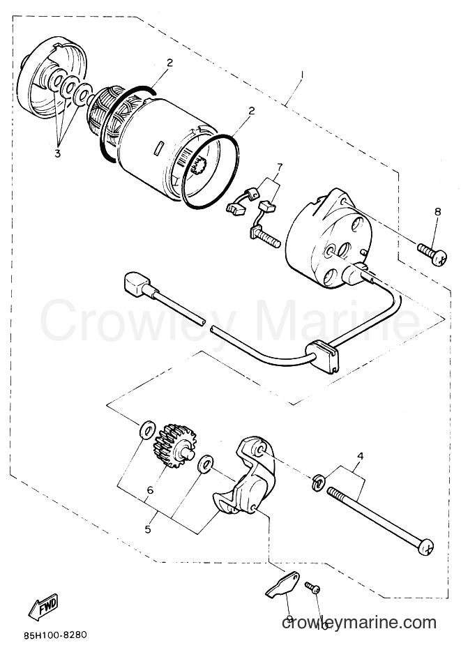 1988 Snowmobile SV80E - SV80E (85H0) [020] - STARTING MOTOR