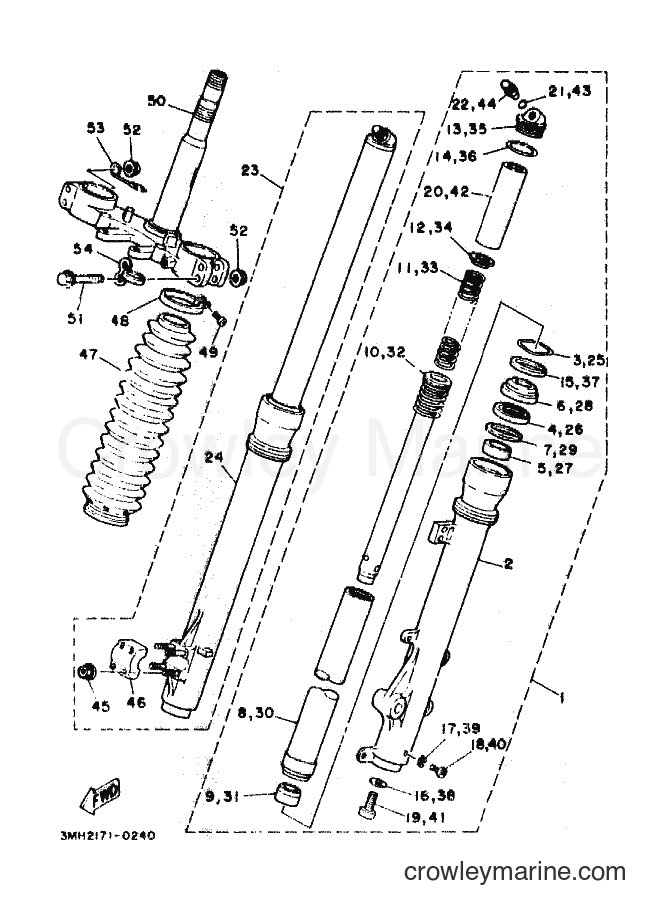 1991 Dirt Bike DT200R - DT200R (3MH3) [010] - FRONT FORK