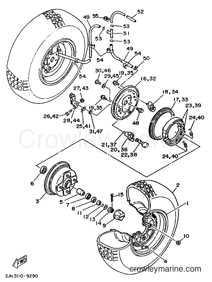 1990 ATV YFU1T - YFU1T (3JN8) [010] - FRONT WHEEL