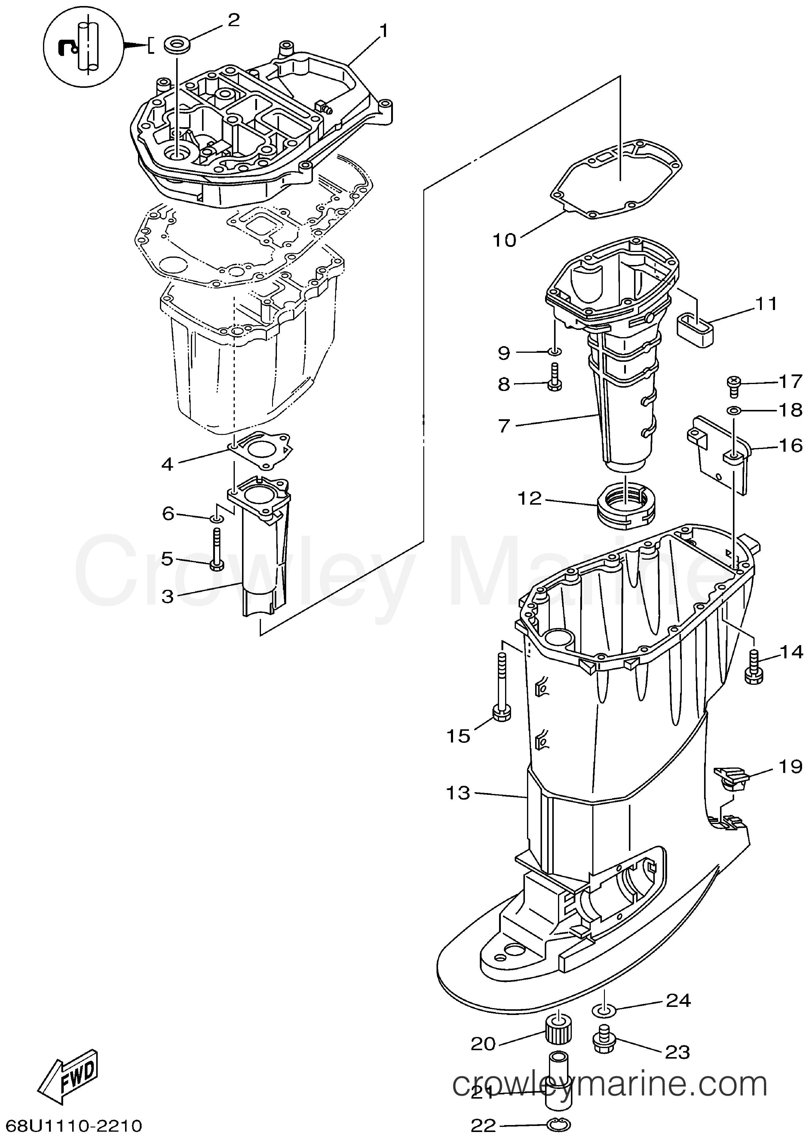 Yamaha Motors T25TLRA - UPPER CASING