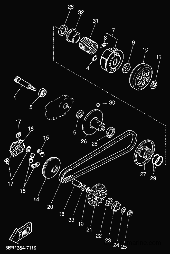1999 Scooter YQ50L - YQ50L (5KF3) [010] - CLUTCH