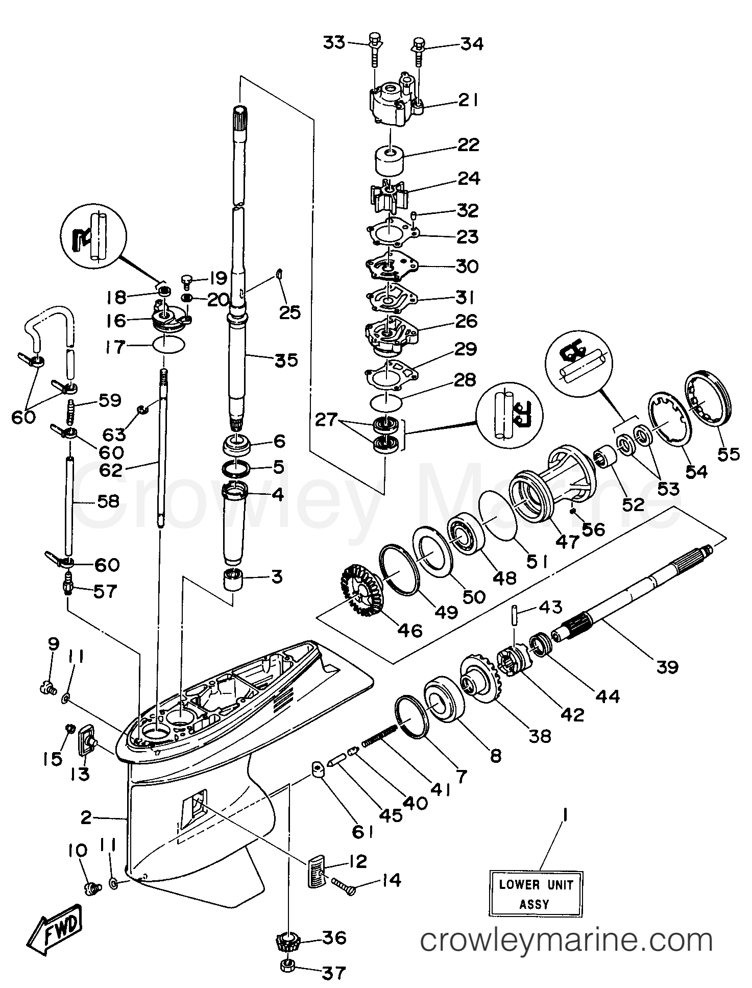 Yamaha Motors C75TLRX - LOWER CASING DRIVE 1