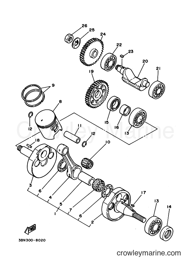 Yamaha Motors DT125R (3DB1) [999] - CRANKSHAFT & PISTON