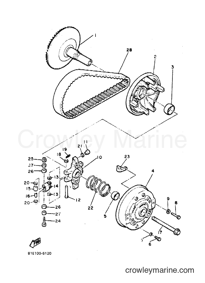 1990 Snowmobile CF300P - CF300P (86W1) [010] - PRIMARY SHEAVE