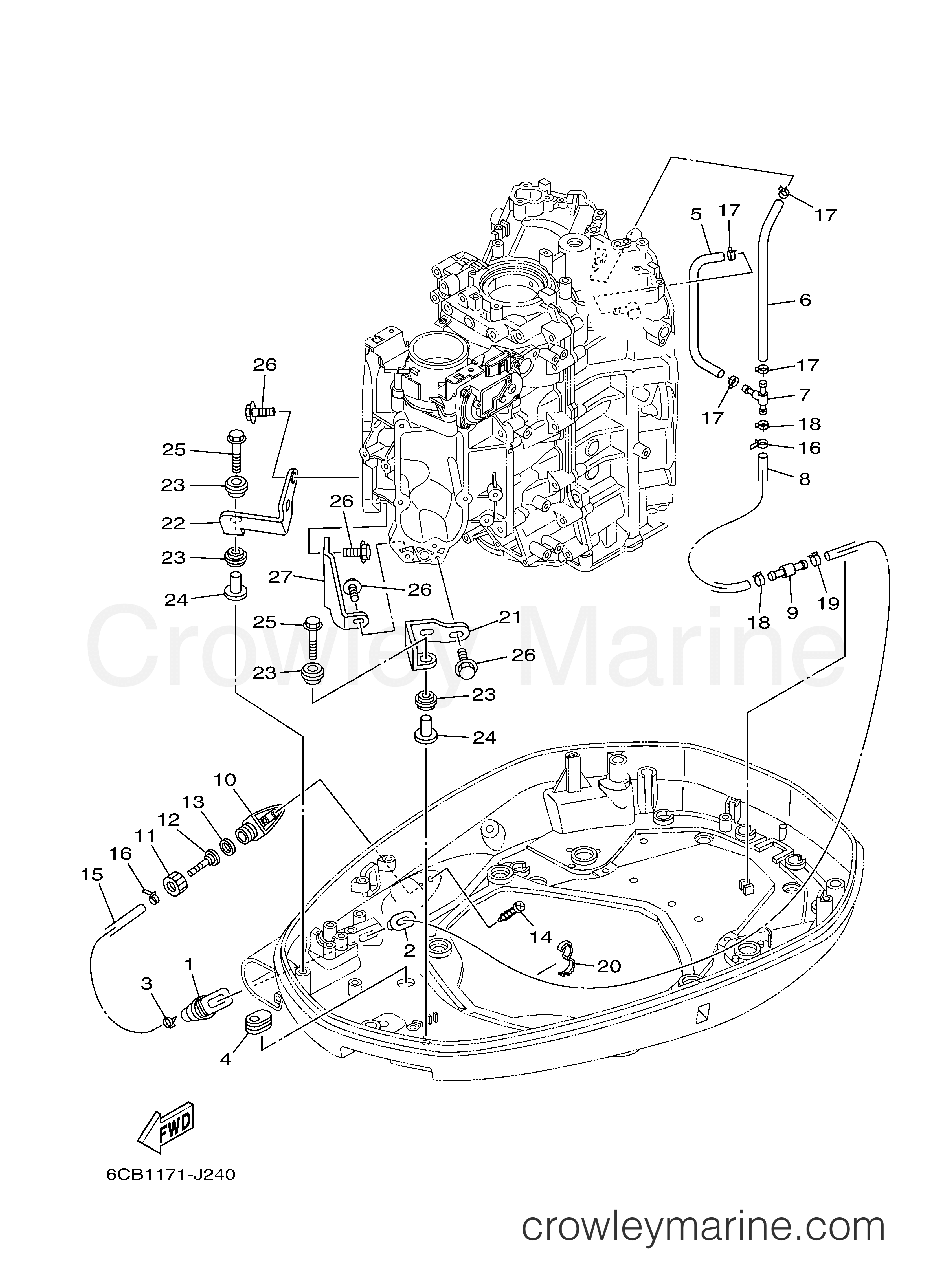 Yamaha Motors VF250LA - BOTTOM COWLING 2