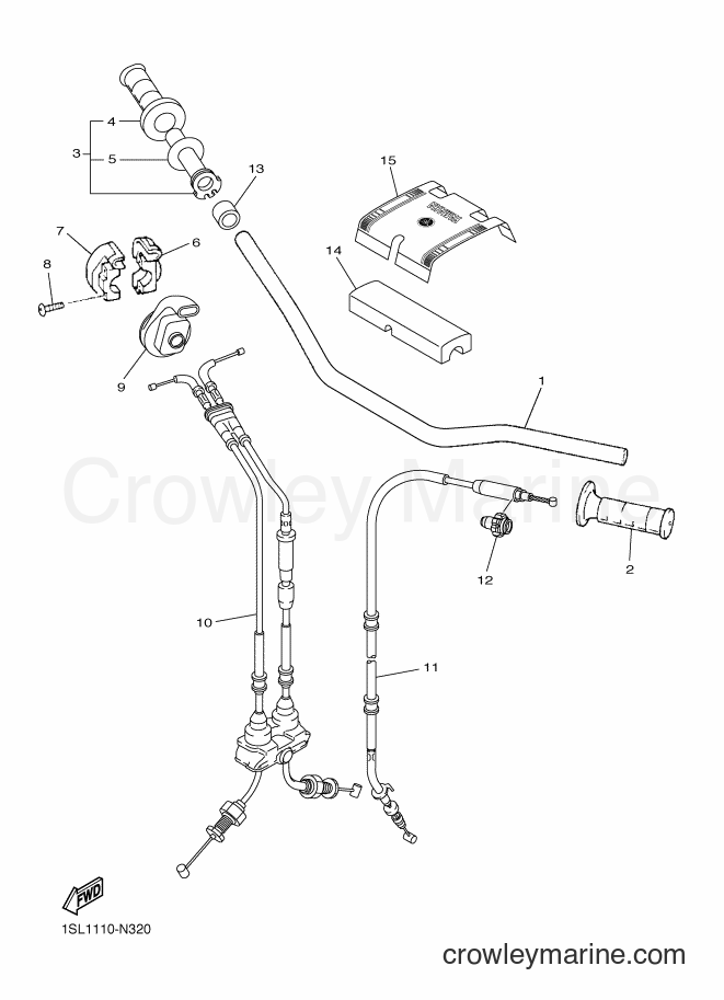 2016 Dirt Bike YZ450F - YZ450F (B116) [010] - STEERING HANDLE & CABLE