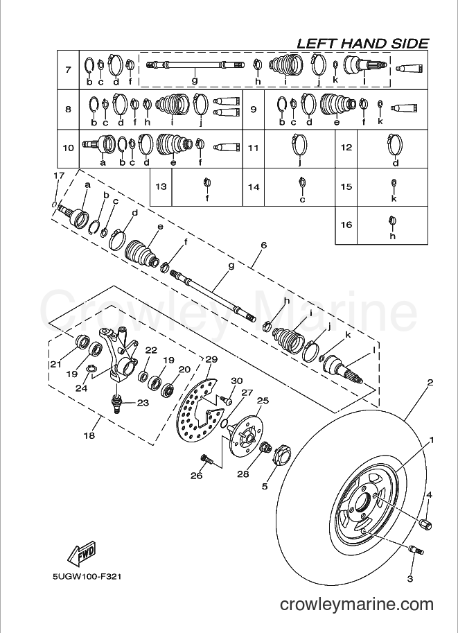 2007 ATV YXR450F - YXR450F (2P59) [010] - FRONT WHEEL