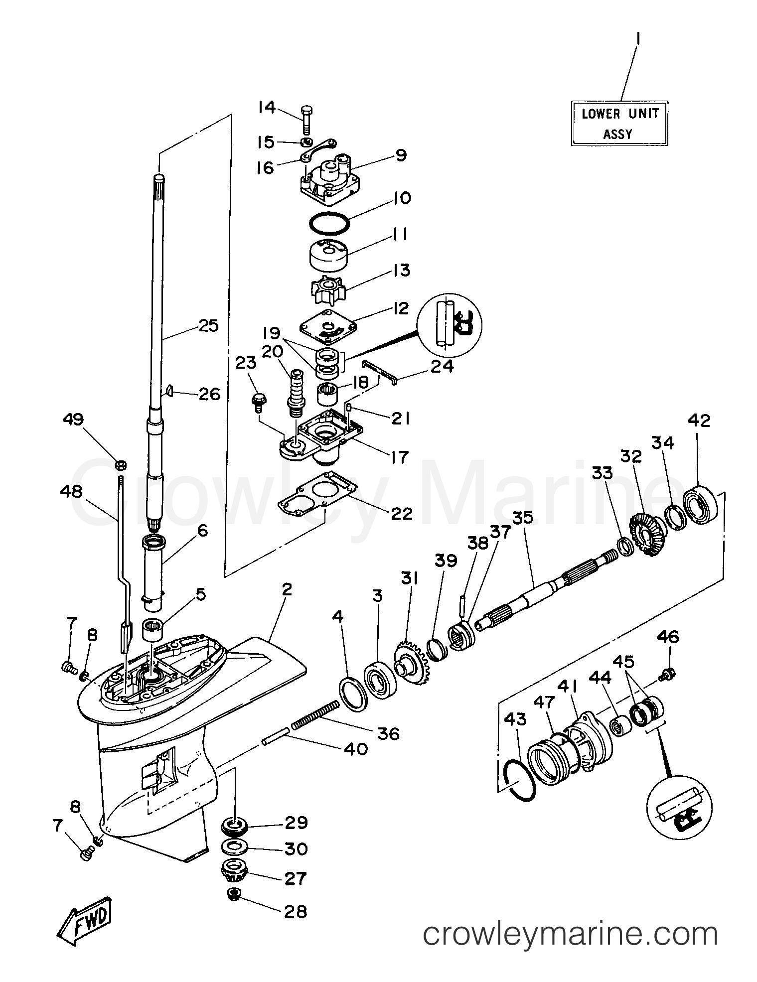 Yamaha Motors 25ELHX - LOWER CASING DRIVE 1
