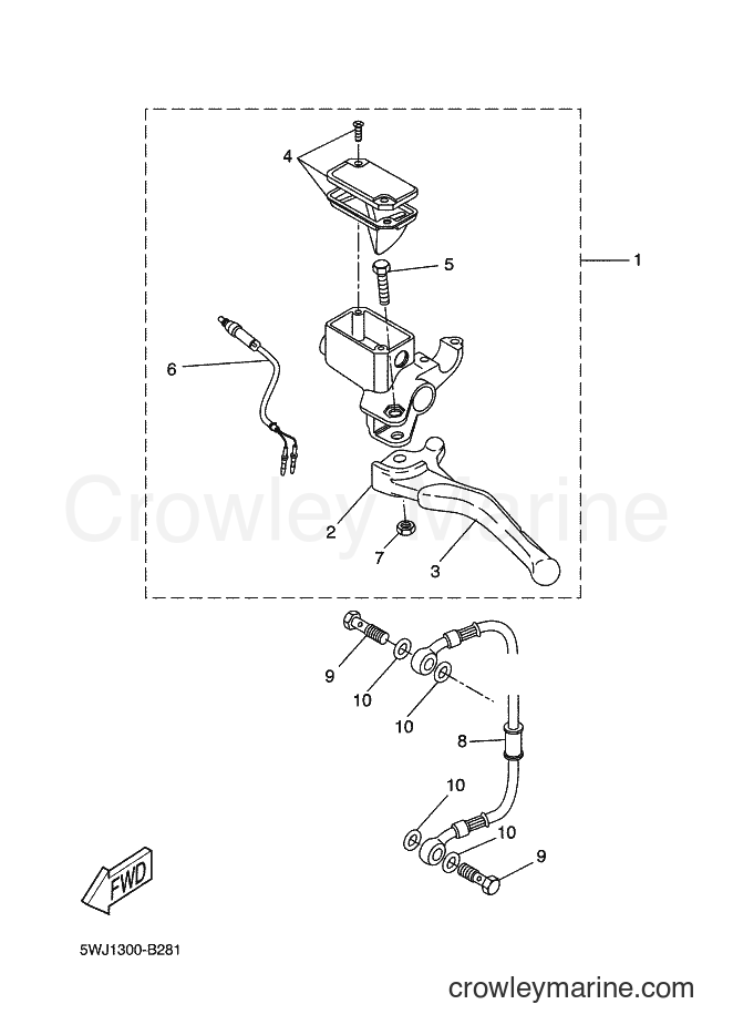 2004 Scooter YQ50 - YQ50 (5SBB) [010] - REAR MASTER CYLINDER