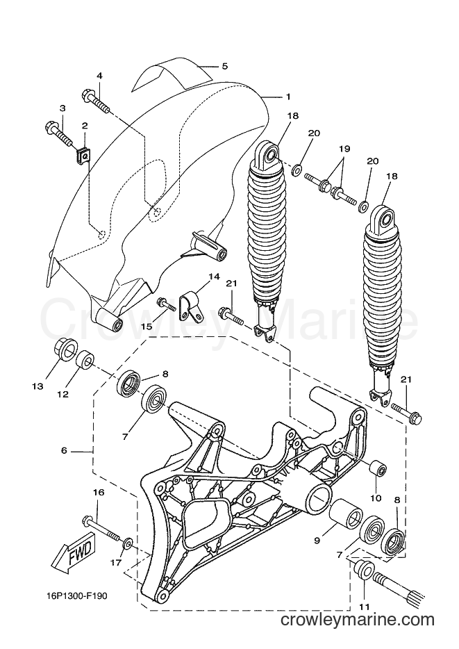 2008 Scooter VP125 - VP125 (16P1) [020] - REAR ARM & SUSPENSION