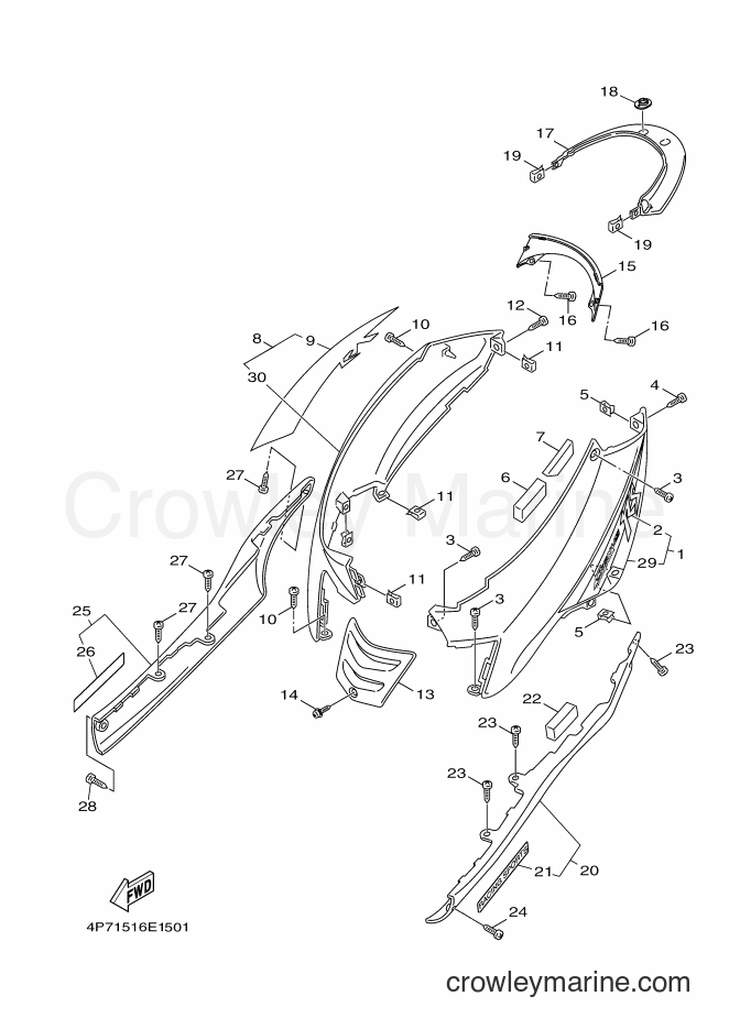 2006 Scooter XC125E - XC125E (4P71) [010] - SIDE COVER