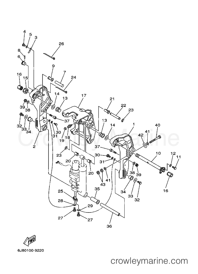 Yamaha Motors 30D (6J80) [090] - BRACKET 3
