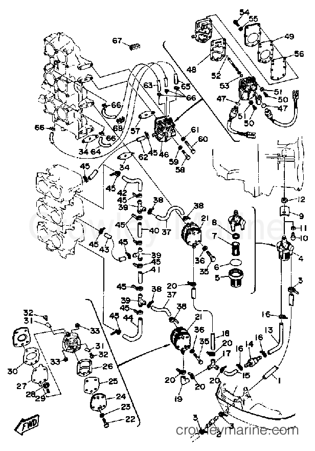 Yamaha Motors 225ETLDA - FUEL SYSTEM 1