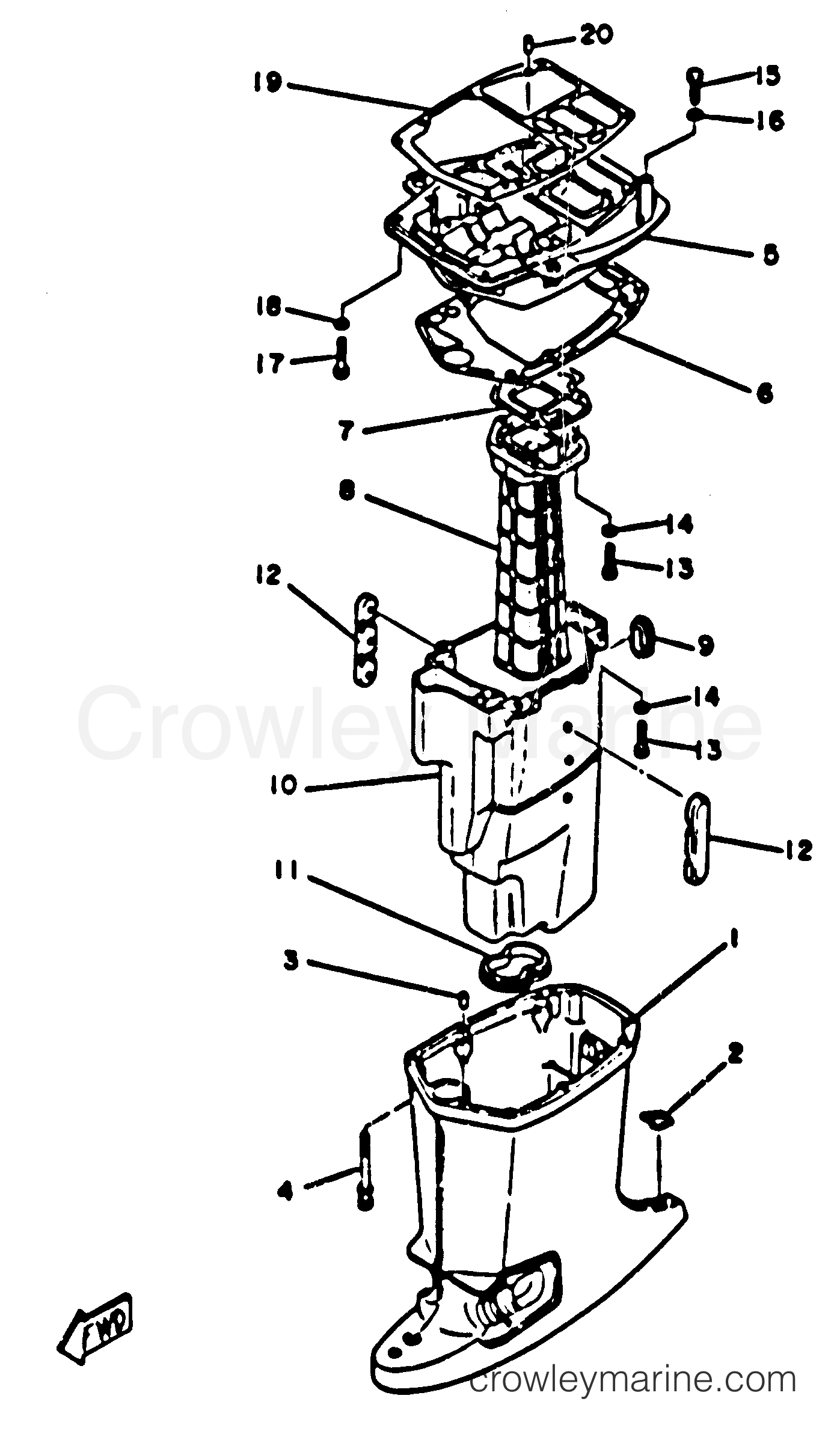 Yamaha Motors 70ETLK - UPPER CASING