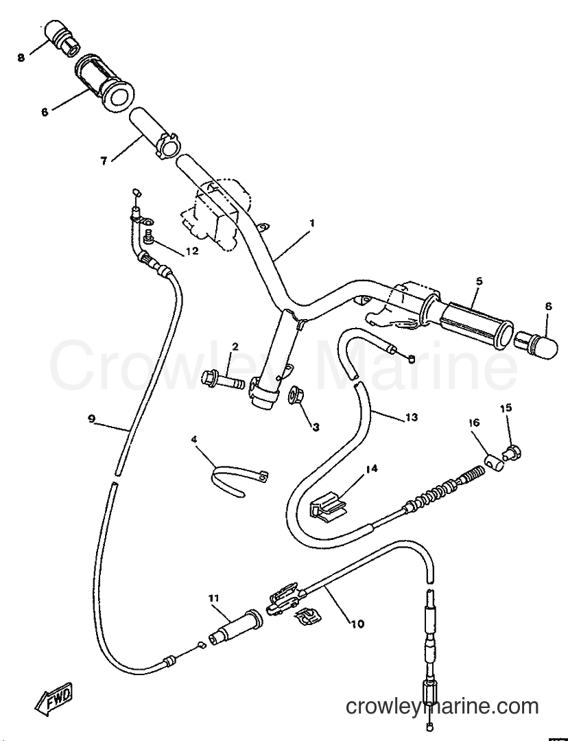 1996 Scooter YA50S - YA50S (4MJ9) [999] - STEERING HANDLE & CABLE