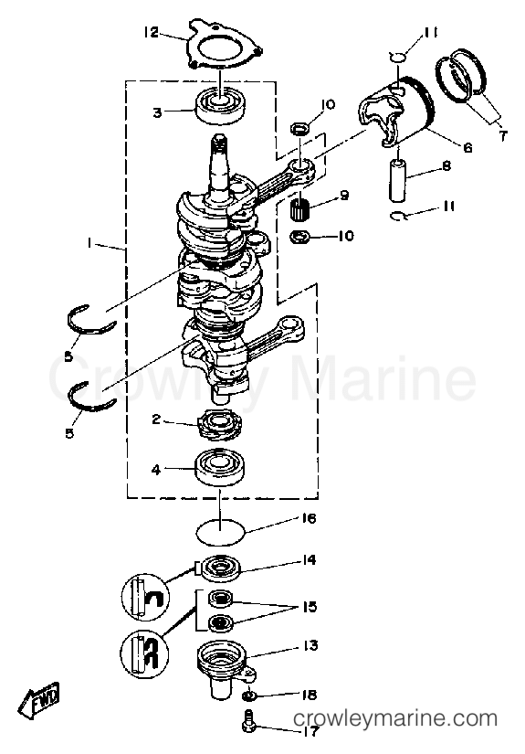 Yamaha Motors 40ETLF - CRANK PISTON