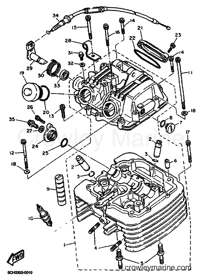 2001 Dirt Bike TT600R - TT600R (5CH4) [040] - CYLINDER HEAD