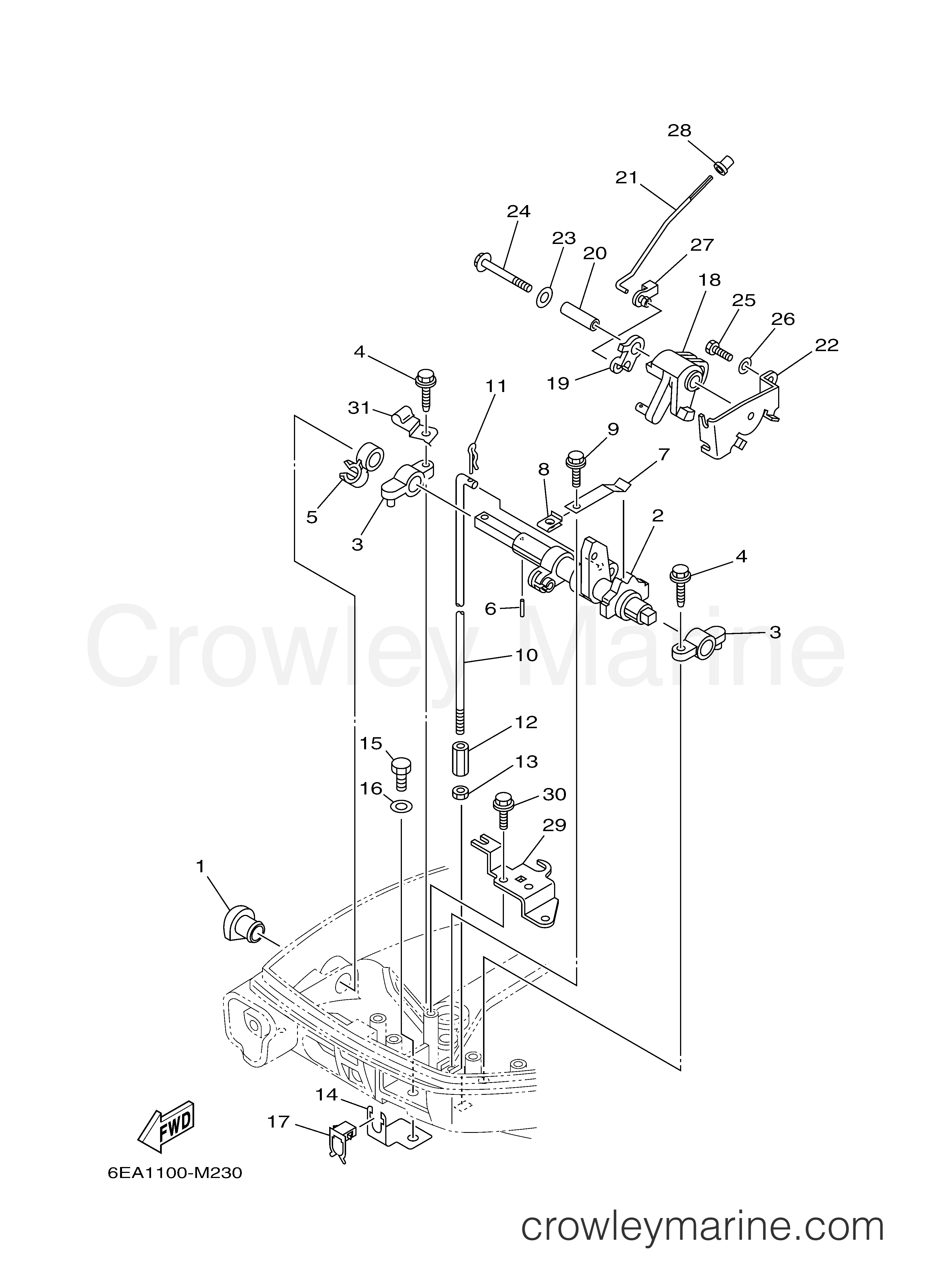 CONTROL 1 2014 Yamaha Outboard 9.9hp T9.9LPHB Crowley Marine