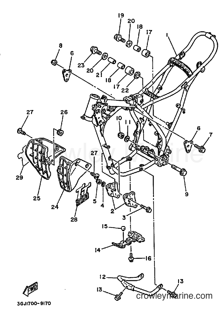 1990 Dirt Bike TT350 - TT350 (3GJ2) [010] - FRAME