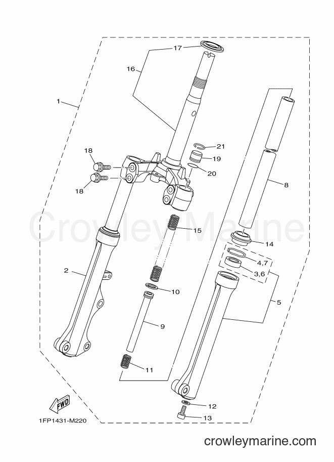 Yamaha Motors T115FLS (1FP9) [010] - FRONT FORK FOR DISK BRAKE
