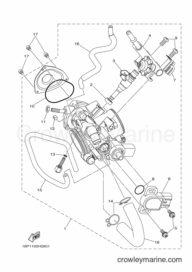 2009 ATV YFZ450R - YFZ450R (18P2) [010] - THROTTLE BODY ASSY 1