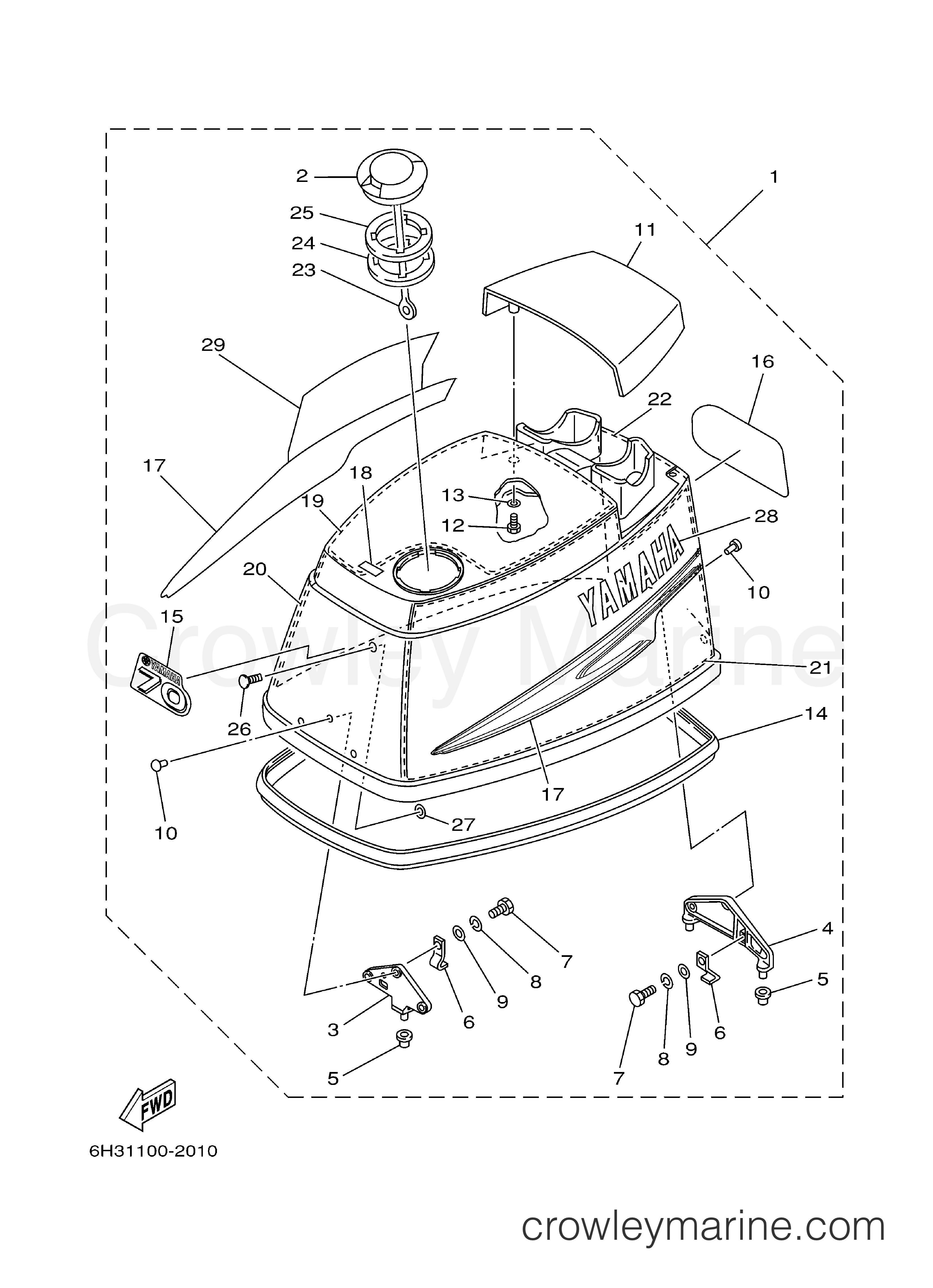 Yamaha Motors 60TLRD - TOP COWLING