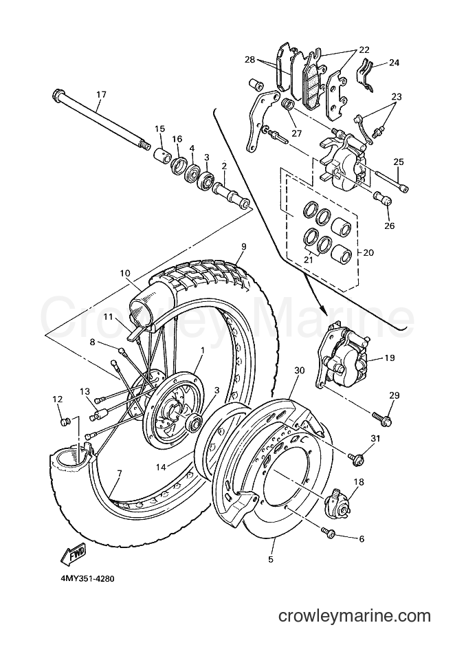 1996 Dirt Bike XTZ660 - XTZ660 (4MY3) [030] - FRONT WHEEL