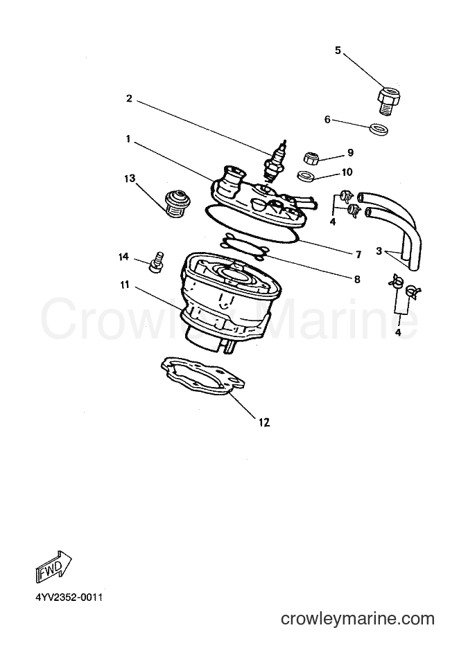 2001 Scooter TZR50 - TZR50 (4YV4) [010] - CYLINDER & CRANKCASE