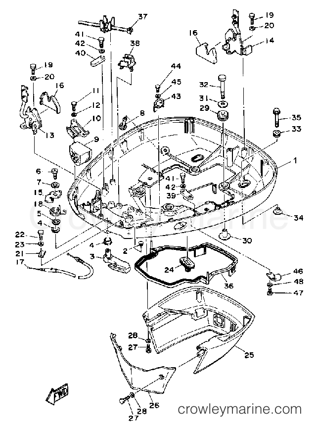 Yamaha Motors 130ETLD - BOTTOM COWLING