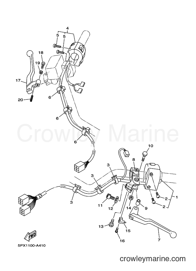 Yamaha Motors XV1700PC (5PX6) [010] - HANDLE SWITCH & LEVER