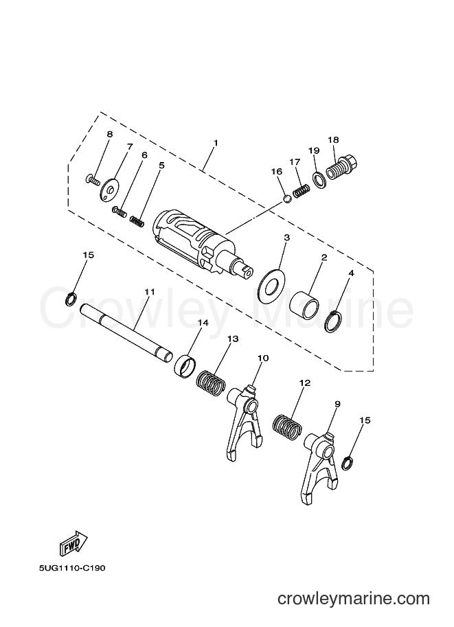 Yamaha Motors YXR660F (5UG2) [010] - SHIFT CAM & FORK