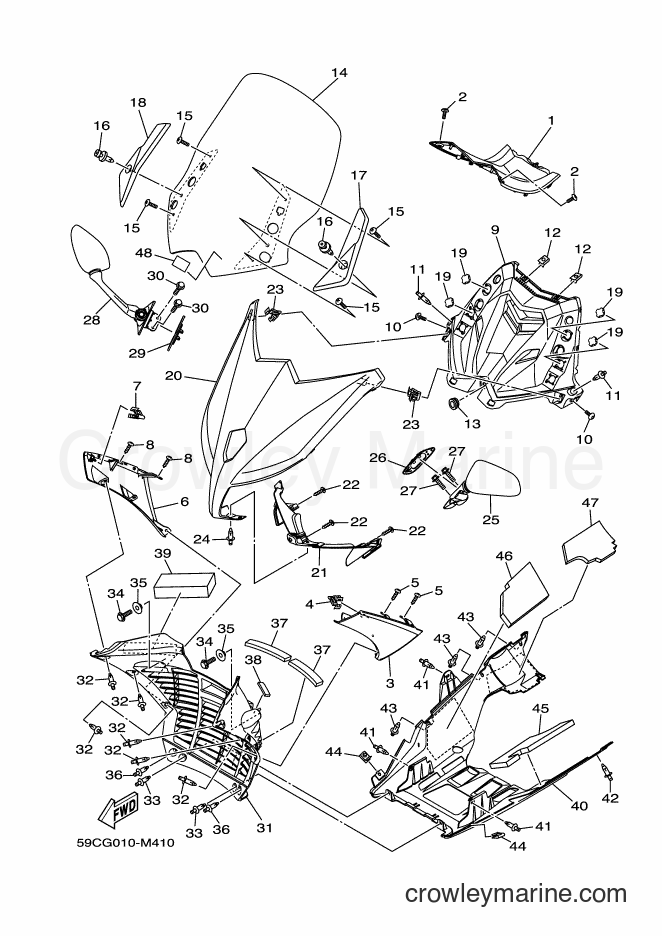 Yamaha Motors XP500A (59CW) [010] - WINDSHIELD