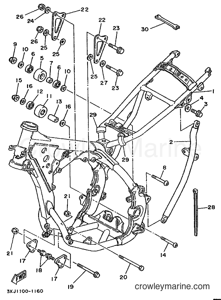 1991 Dirt Bike YZ125 - YZ125 (3XJ2) [020] - FRAME