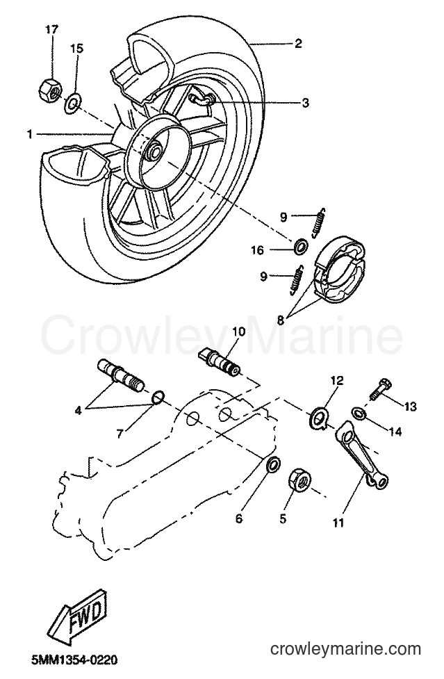 2000 Scooter CW50 - CW50 (5MS1) [010] - REAR WHEEL