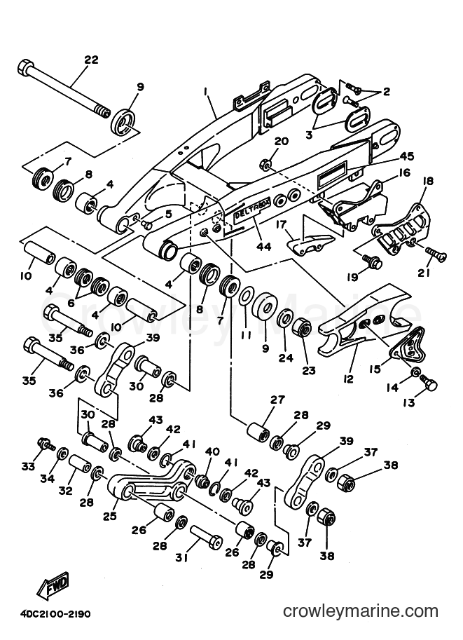 1993 Dirt Bike WR250Z - WR250Z (4DC3) [040] - REAR ARM