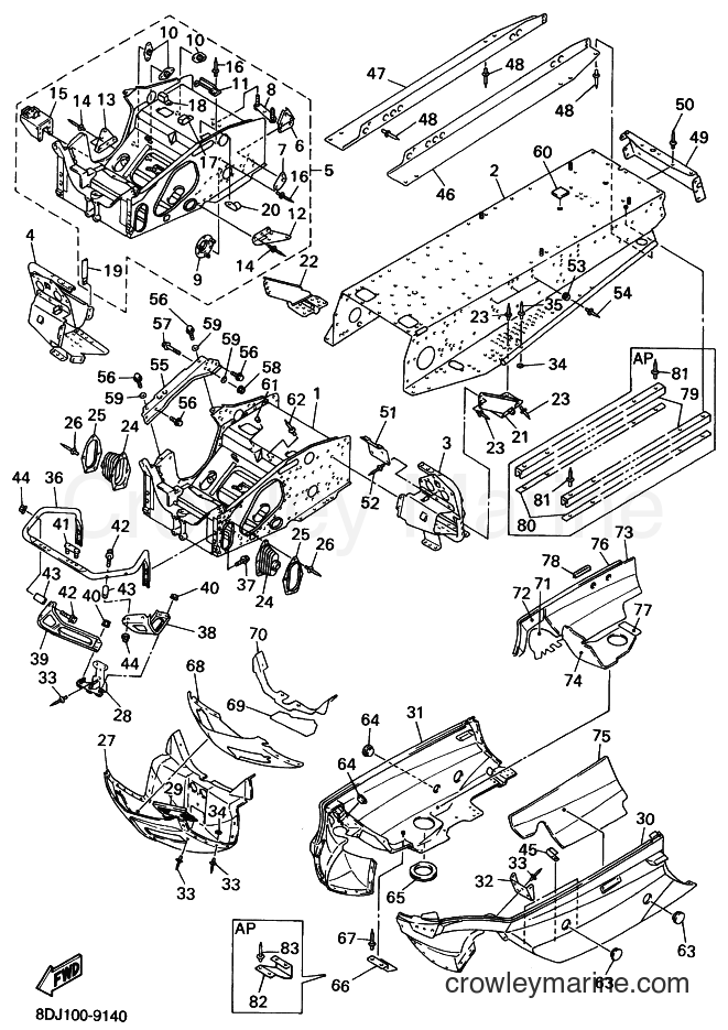 1999 Snowmobile PZ500 - PZ500 (8DJ1) [020] - FRAME