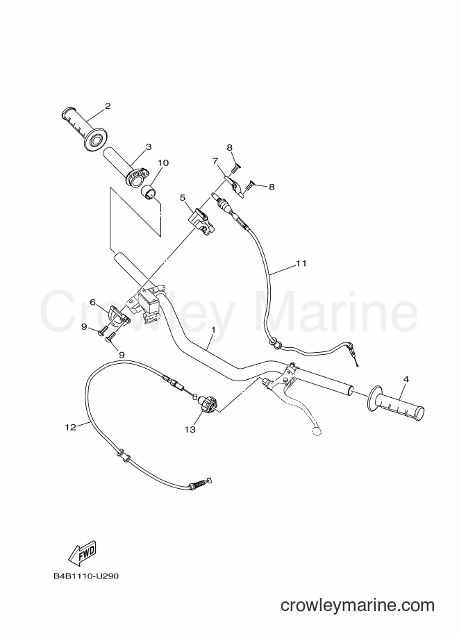 2019 Dirt Bike YZ85 - YZ85 (B4B3) [010] - STEERING HANDLE & CABLE