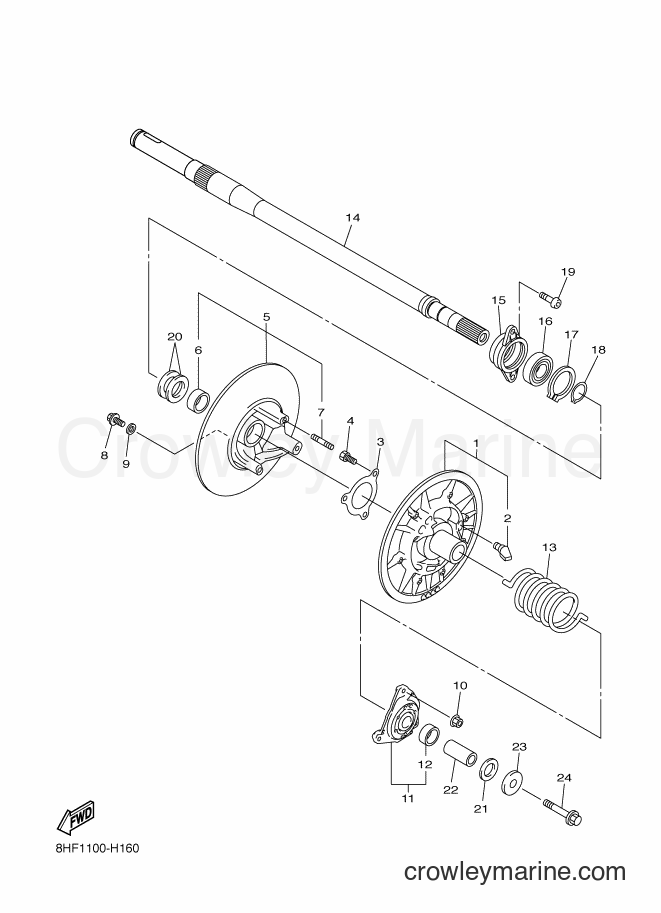 Yamaha Motors RS10ST2 (8LD2) [020] - SECONDARY SHEAVE