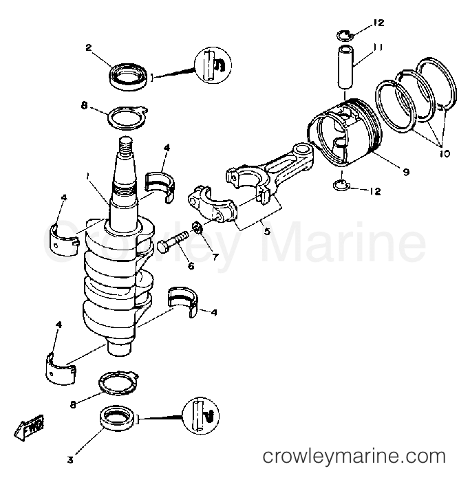 Yamaha Motors F9.9MSHP - CRANKSHAFT PISTON