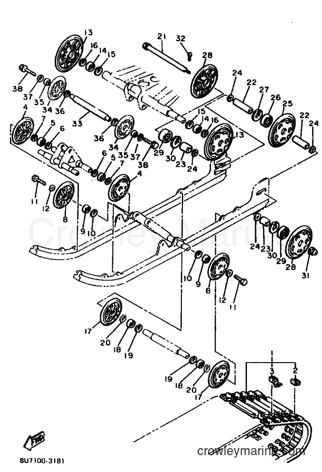 1988 Snowmobile VMX540 - VMX540 (83X0) [020] - TRACK SUSPENSION 1