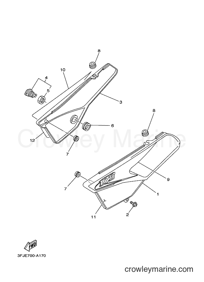 2002 Dirt Bike DT175 - DT175 (3FJE) [010] - SIDE COVER