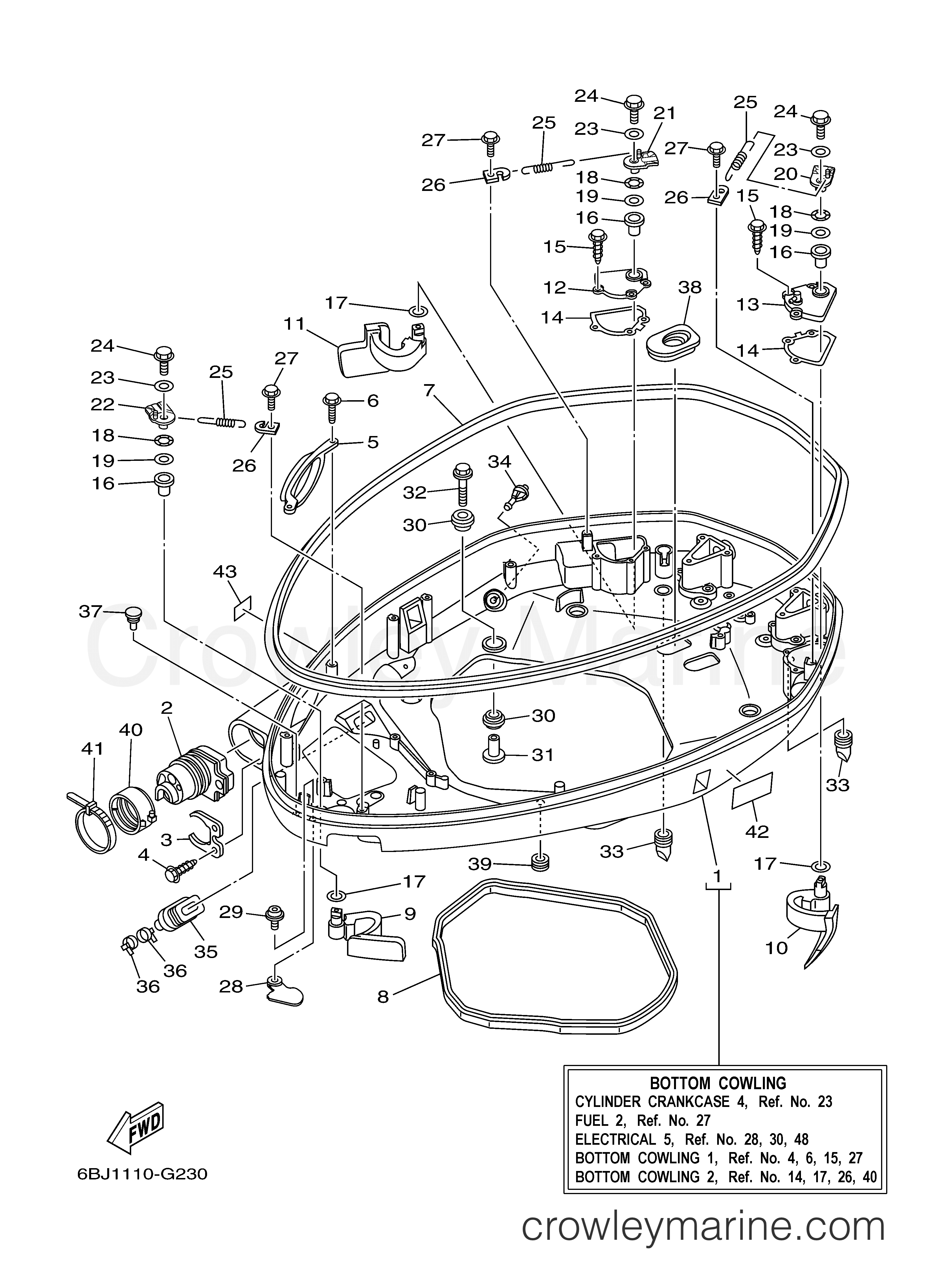 Yamaha Motors LF350UCA - BOTTOM COWLING 1