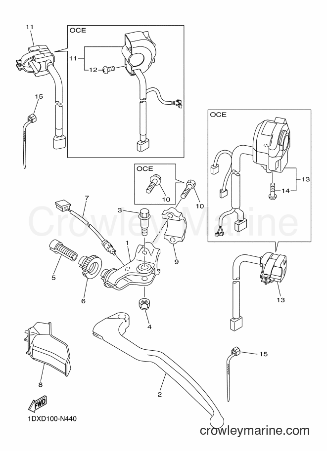 2014 Dirt Bike WR450F - WR450F (1DXD) [010] - HANDLE SWITCH & LEVER