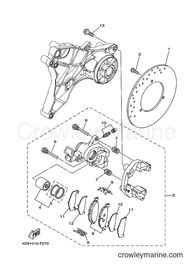 2014 Maxi-Scooter YP250 - YP250 (4D96) [010] - REAR BRAKE CALIPER