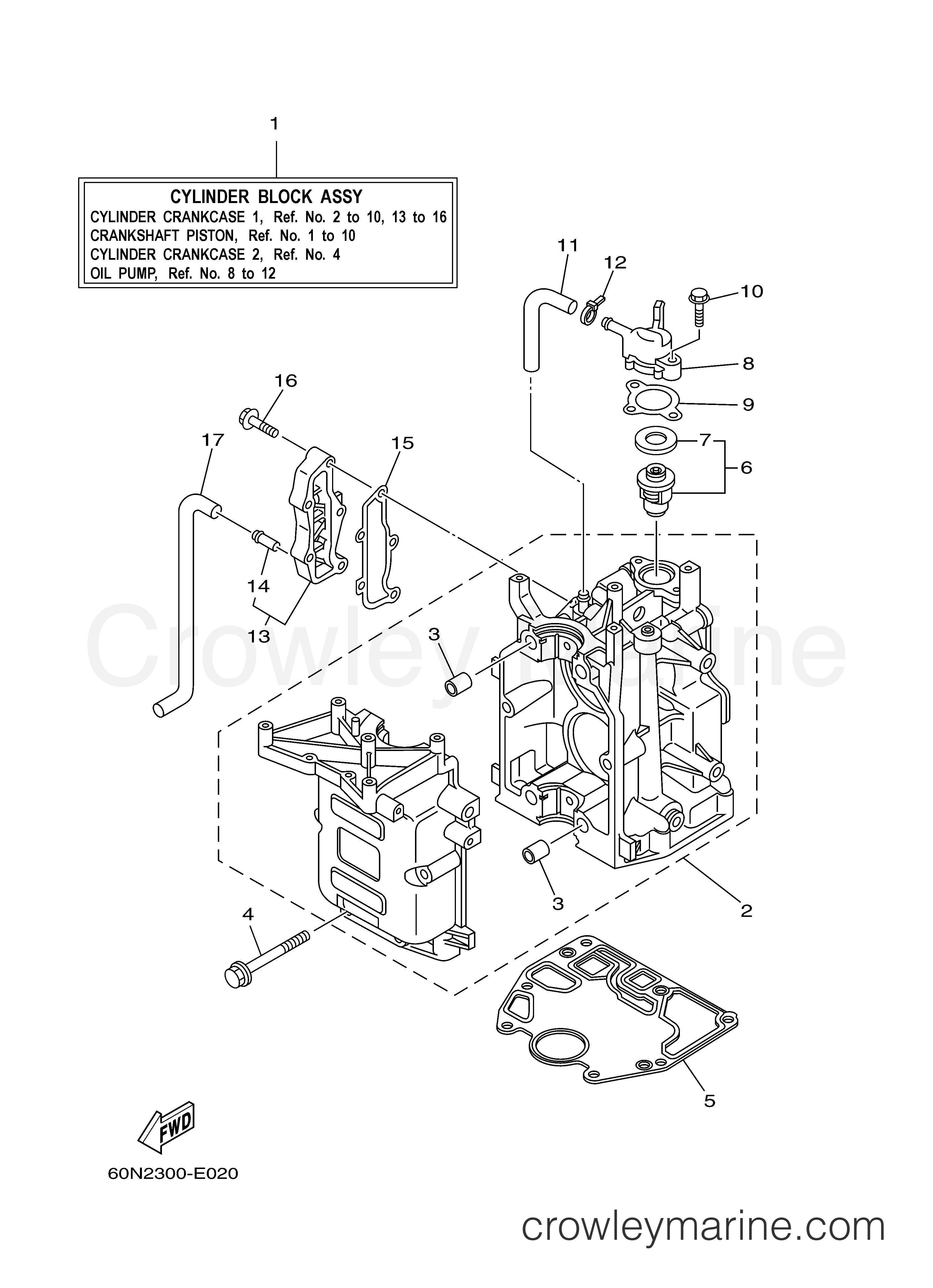 Yamaha Motors F8MLH - CYLINDER CRANKCASE 1