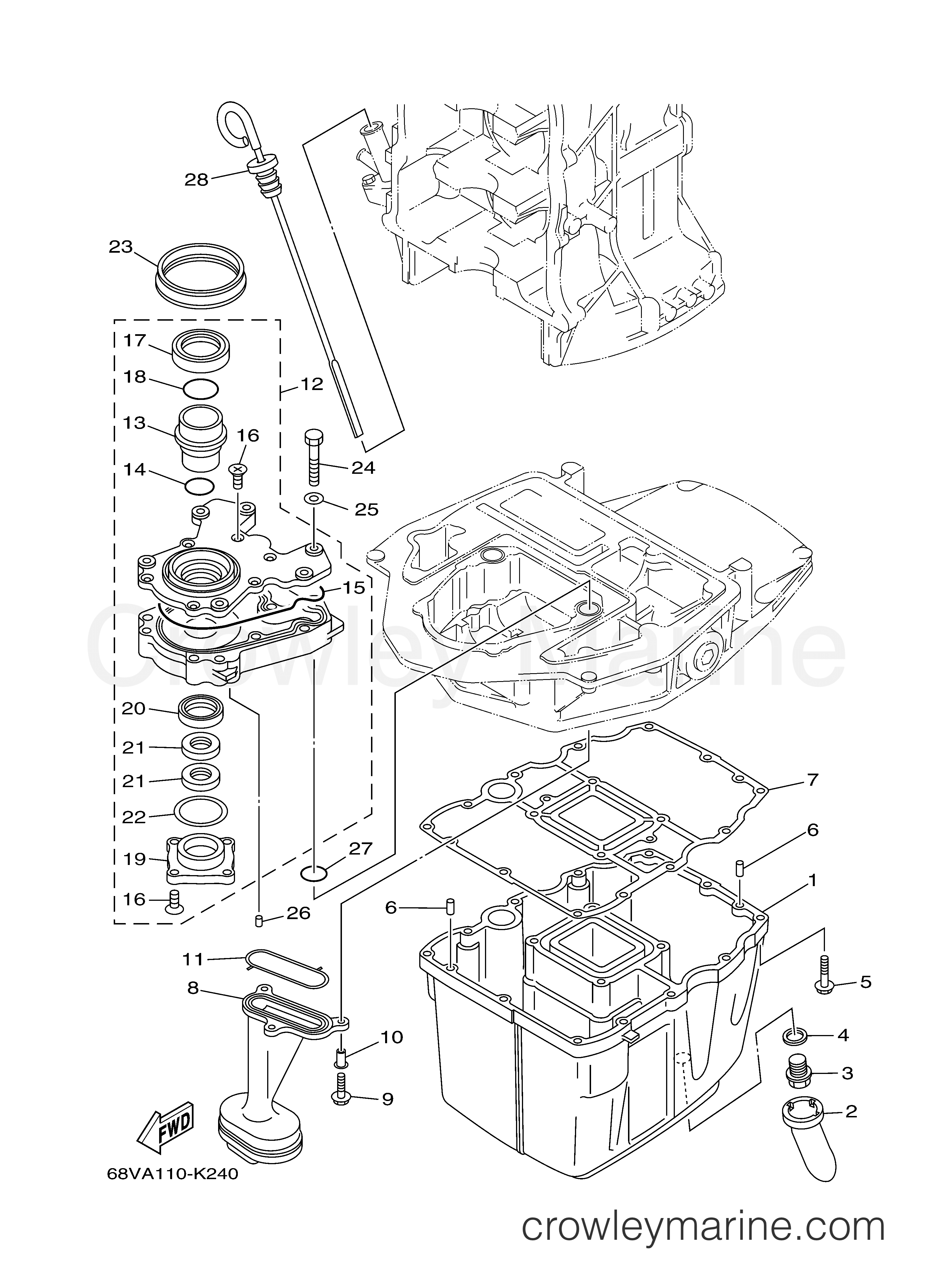 Yamaha Motors F115XA - OIL PAN