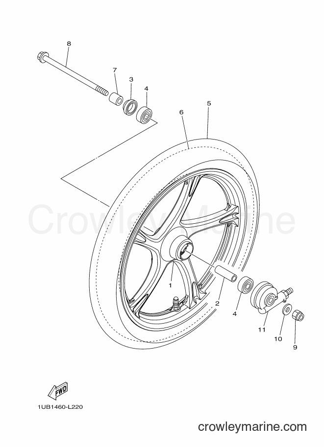 Yamaha Motors AF115C (1UB5) [010] - FRONT WHEEL