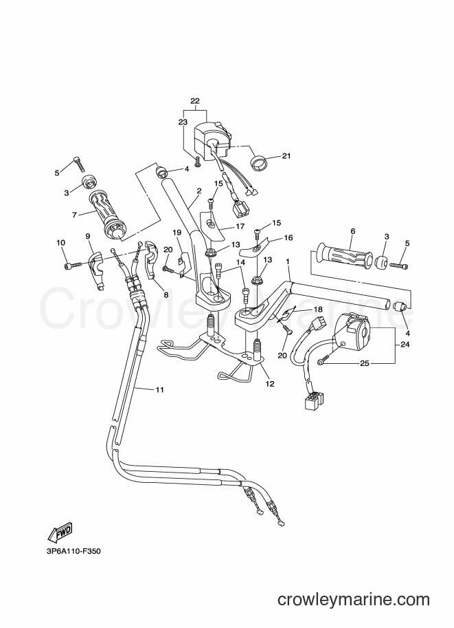 2010 Sport Bike FJR1300A - FJR1300A (1CY3) [010] - STEERING HANDLE & CABLE