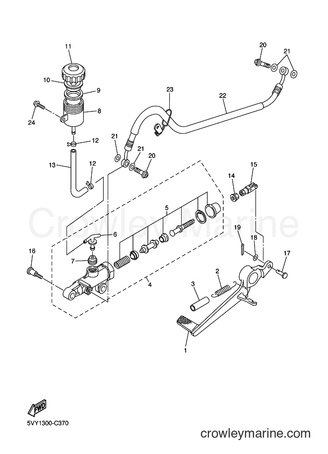 Yamaha Motors YZF-R1 (5VY1) [010] - REAR MASTER CYLINDER