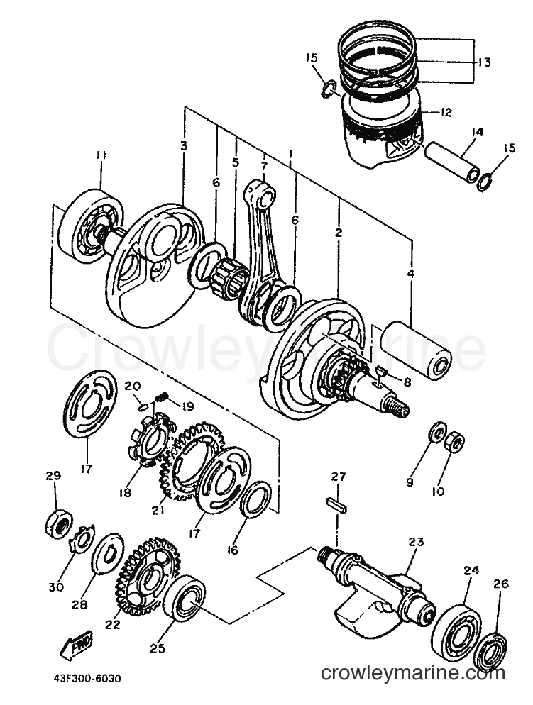 1990 Dirt Bike TT600 - TT600 (3SW2) [010] - CRANKSHAFT & PISTON